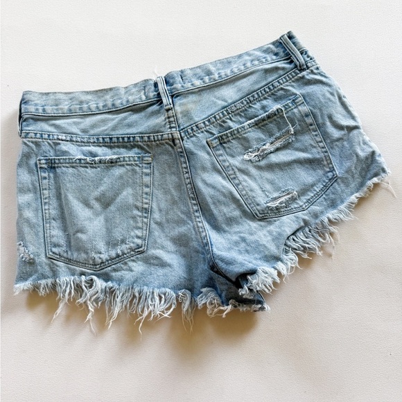 Free People We The Free Light Blue Distressed Jean Shorts size 30 - Picture 2 of 5